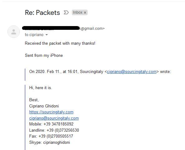 Parcel Redirect Italy 217